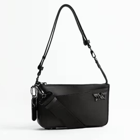 PXG Handbags - PXG Desserto Cactus Leather Signature Crossbody Bag Black